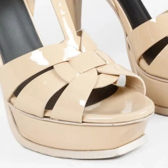 Saint Laurent Nude Patent Leather Tribute 105 Platform Sandal - Picture 7 of 12